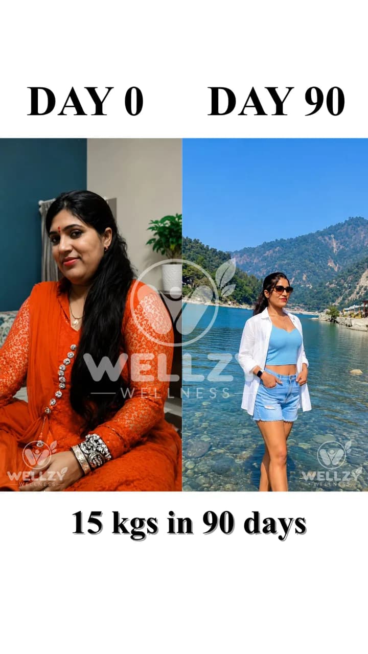 Wellzy member before and after — 15 kgs in 90 days