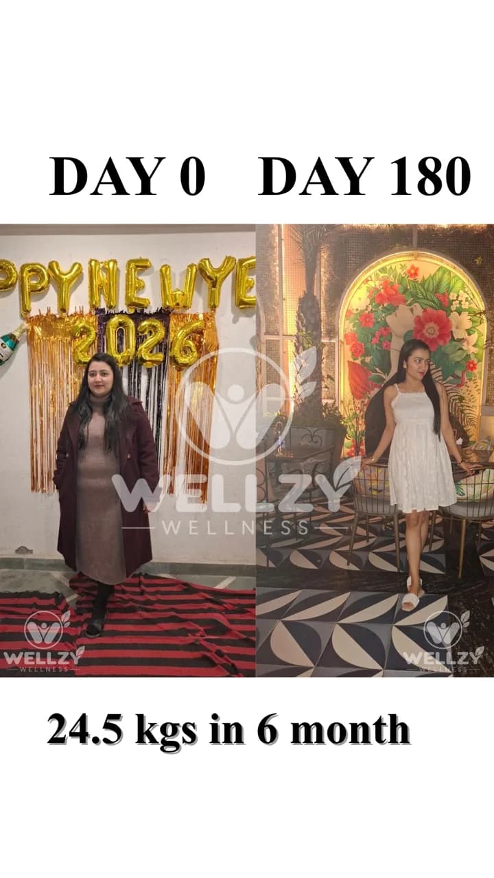 Wellzy member before and after — 24.5 kgs in 6 months